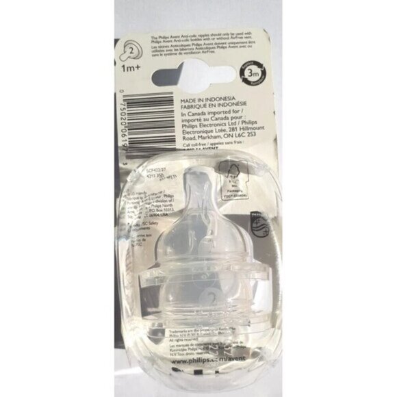🛍 NWT Philips Avent Anti Colic Nipples 1M + Slow Flow, 2 Nipples - Picture 9 of 9